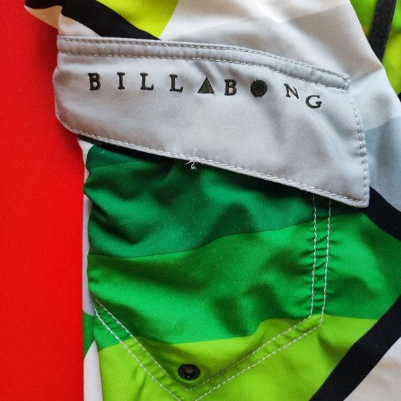 Billabong platinum X stretch surfer board short white and green men's size 34 - Picture 12 of 12